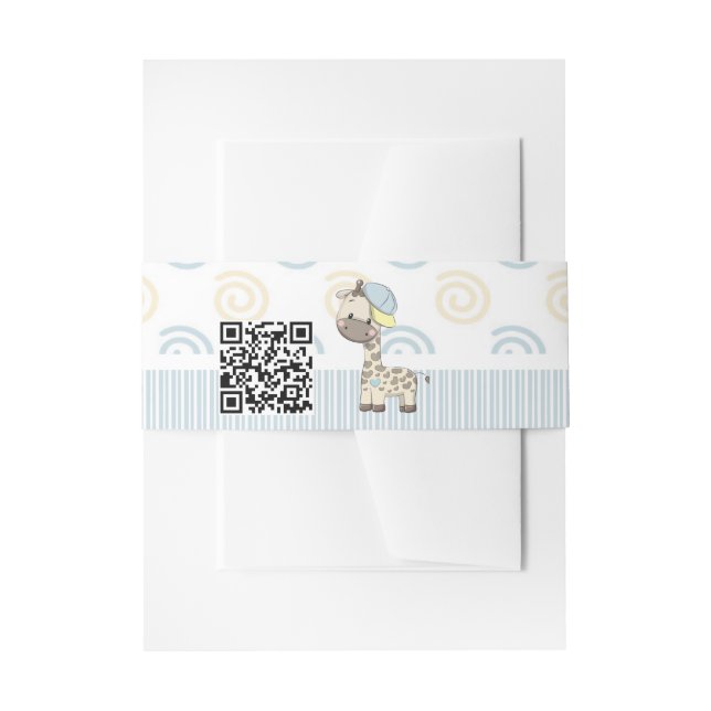 Bandeau De Faire-part Cartoon personnalisé Baby Boy Giraffe (Devant example)