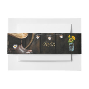 Bandeau De Faire-part Casquette de bottes de pays, Mariage de bois de ba