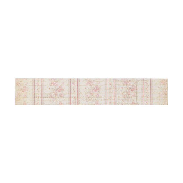 Bandeau De Faire-part Ceinture ventrale Rose Vintage (Plat)