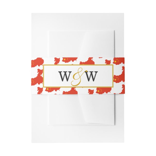 Bandeau De Faire-part Célébration de mariage avec monogramme CHINE (Devant example)