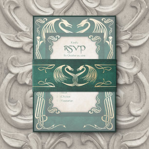 Bandeau De Faire-part Celtic Viking Dragon Mariage