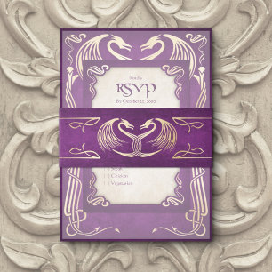 Bandeau De Faire-part Celtic Viking Dragon Mariage