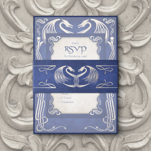 Bandeau De Faire-part Celtic Viking Dragon Mariage