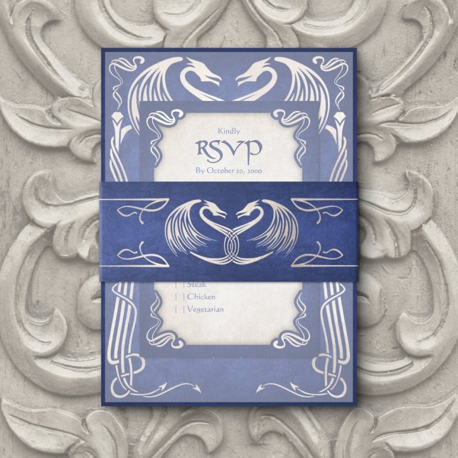 Bandeau De Faire-part Celtic Viking Dragon Mariage (Créateur téléchargé)