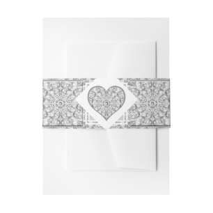 Bandeau De Faire-part Céramique gris dentelle