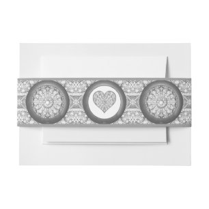 Bandeau De Faire-part Céramique gris dentelle