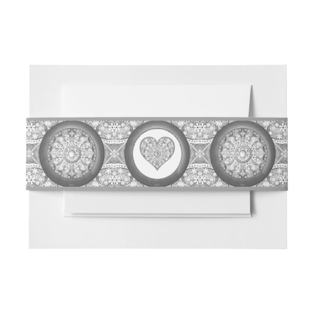 Bandeau De Faire-part Céramique gris dentelle (Devant Example)