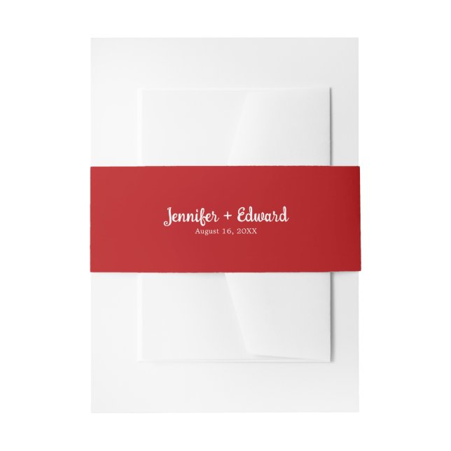 Bandeau De Faire-part cerisier Mariage rouge et blanc (Devant example)
