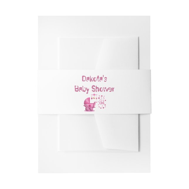 Bandeau De Faire-part C'est une Baby Shower Fille (Devant example)