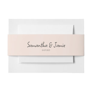 Bandeau De Faire-part Champagne Blush Pink - Bandes de ventre assorties