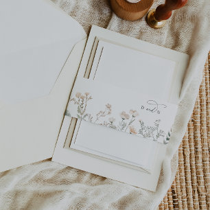 Bandeau De Faire-part Charme élégant Jardin Mariage Invitation Bande de