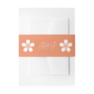 Bandeau De Faire-part Charming Sakura dans le Coral Invitation Belly Ban