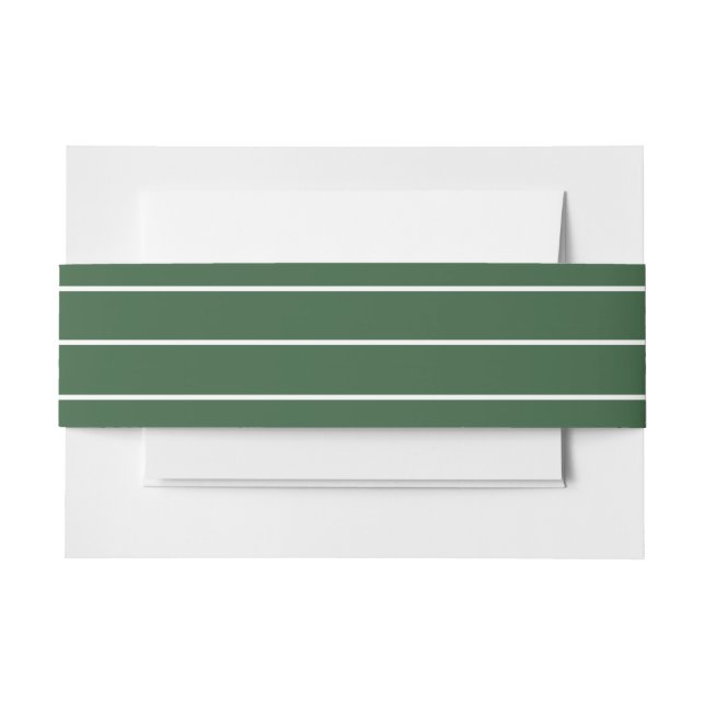 Bandeau De Faire-part Chasseur Vert et blanc mince Horizontal rayé (Devant Example)