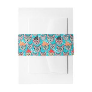 Bandeau De Faire-part Chat dans le casquette