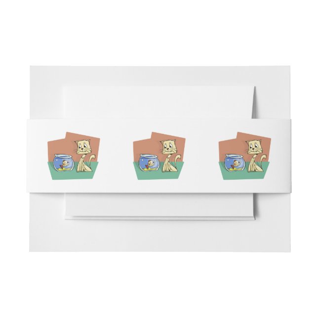 Bandeau De Faire-part Chat et cuvette de poisson (Devant Example)