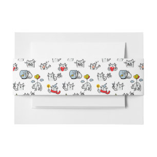 Bandeau De Faire-part Chats amusants, lait et magie.