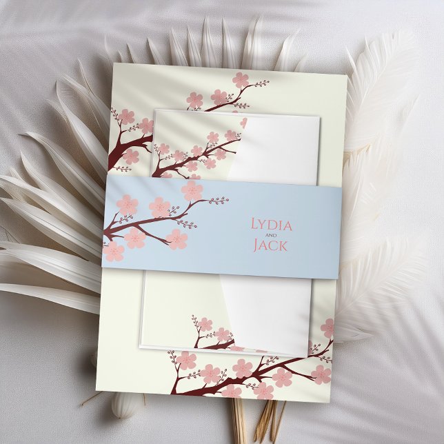 Bandeau De Faire-part Cherry Blossom Mariage à thème (Créateur téléchargé)