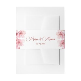Bandeau De Faire-part Cherry Blossom Pink White Wedding