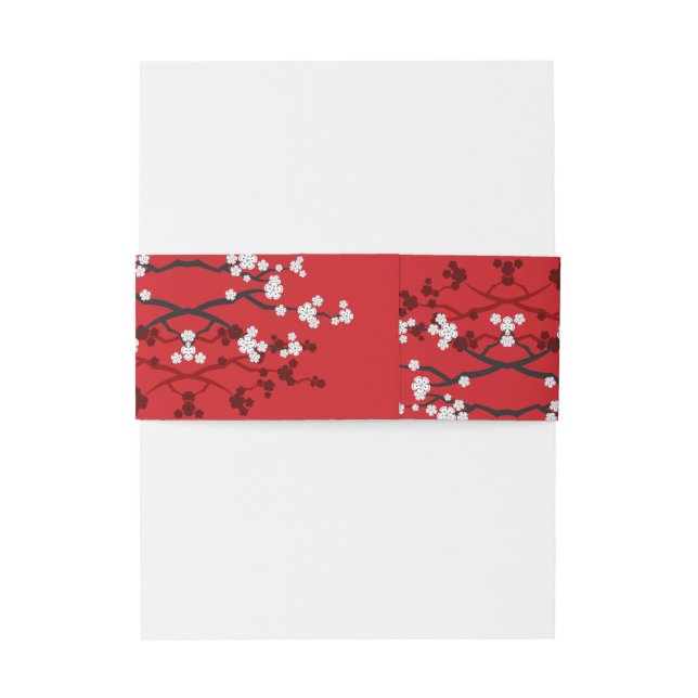 Bandeau De Faire-part Cherry Blossoms & Double Bonheur Mariage chinois (Dos Example)