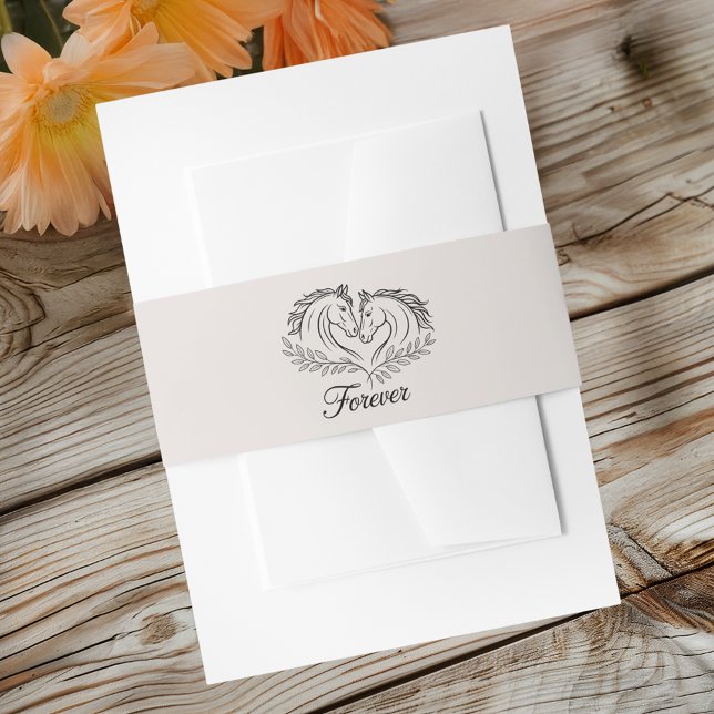 Bandeau De Faire-part Cheval Rustique élégant Pays Mariage de l'Ouest (Créateur téléchargé)