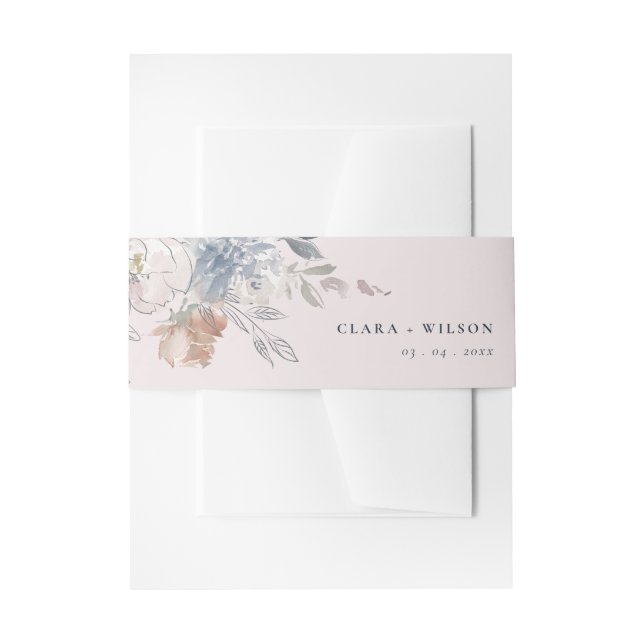 Bandeau De Faire-part Chic Blush Aquarelle Floral Mariage Website (Devant example)