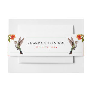 Bandeau De Faire-part Chic colibri et Mariage de fleurs orange