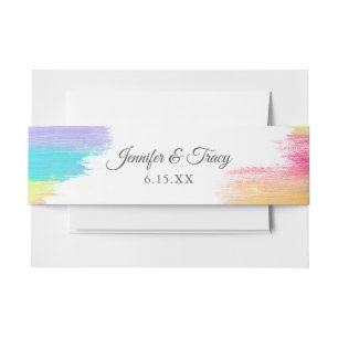 Bandeau De Faire-part Chic Rainbow Artistic Moderne Mariage LGBTQ