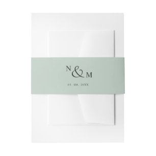 Bandeau De Faire-part Chic Sage Vert Moderne Simple Mariage