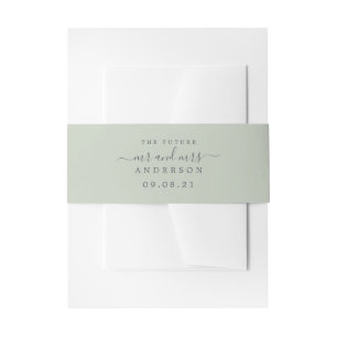 Bandeau De Faire-part Chic Script Future M. Mme Pastel Mariage verte
