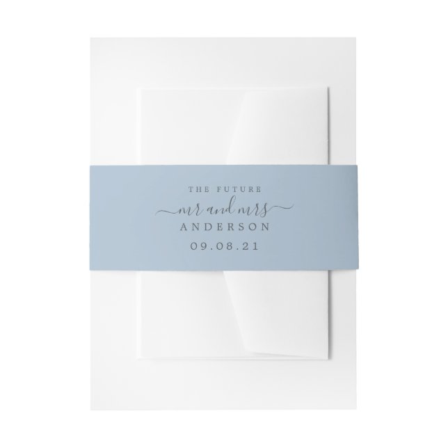 Bandeau De Faire-part Chic Script Future Mr Mrs Gray Mariage (Devant example)