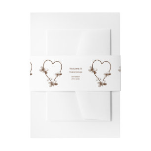Bandeau De Faire-part Chocolat Coeur et papillons Mariage de conception