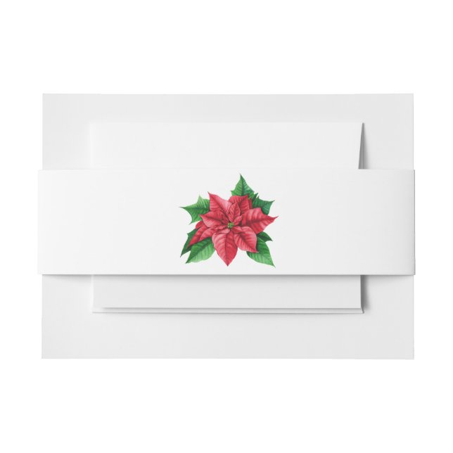 Bandeau De Faire-part Christmas Poinsettia Belly Band (Devant Example)