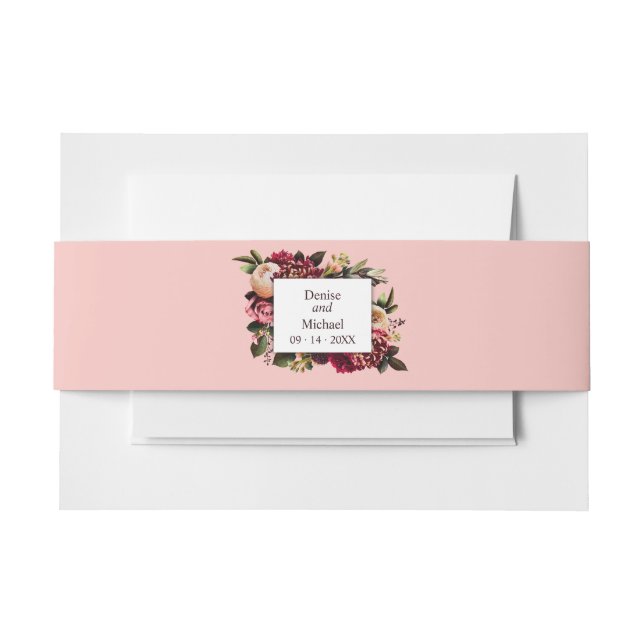 Bandeau De Faire-part Chrysanthème romantique (Devant Example)