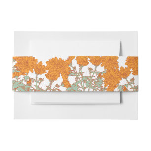 Bandeau De Faire-part Chrysanthemum oranger fleur floral blanc mariage