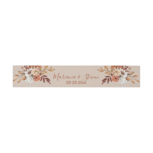 Bandeau De Faire-part Chute Bouquet floral sur Taupe Invitation Belly Ba