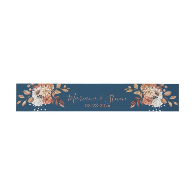 Bandeau De Faire-part Chute Floral Bouquet Invitation Bande Belly (Plat)