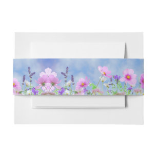 Bandeau De Faire-part Ciel bleu Champ Fleur sauvage Pastel Floral Photo