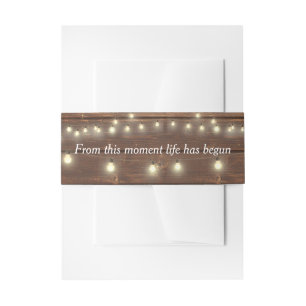 Bandeau De Faire-part Citation mariage sur le bois avec lumières