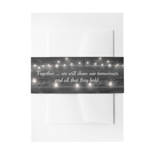 Bandeau De Faire-part Citation mariage sur le bois avec lumières