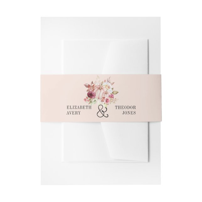 Bandeau De Faire-part Citrouille d'automne rose-bordeaux personnalisé (Devant example)