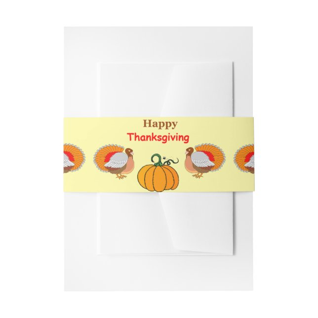Bandeau De Faire-part citrouille de Thanksgiving et dinde (Devant example)