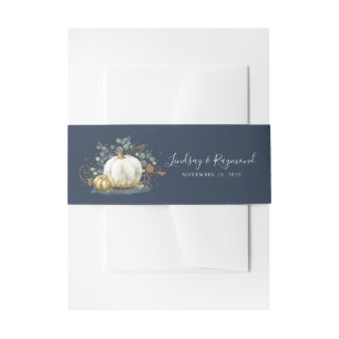 Bandeau De Faire-part Citrouille d'or et de blanc Invest Harvest Bel