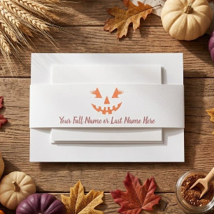 Bandeau De Faire-part Citrouille personnalisée Jack O Lantern Halloween 