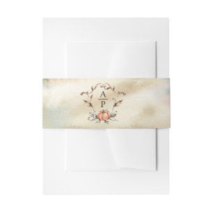 Bandeau De Faire-part Citrouille romantique Crest Monogramme Mariage