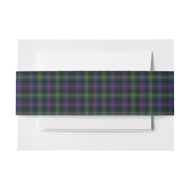 Bandeau De Faire-part Clan blanc vert Tartan Plaid Sutherland (Devant Example)
