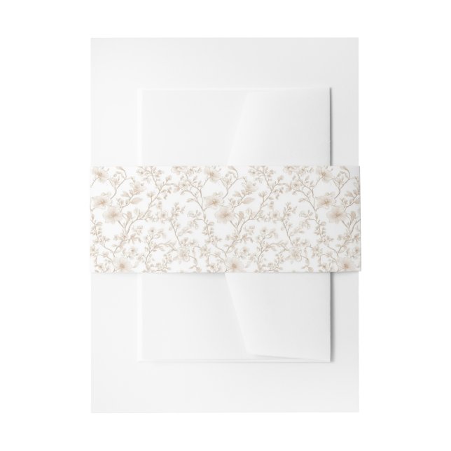 Bandeau De Faire-part Classic Brown Floral Toile Invitation (Devant example)