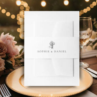 Bandeau De Faire-part Classic Elegant Minimalist Hand Drawn Line