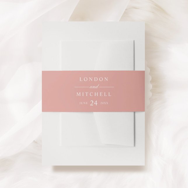 Bandeau De Faire-part Classic Elegant Rose Gold Custom Wedding Monogramm (Créateur téléchargé)