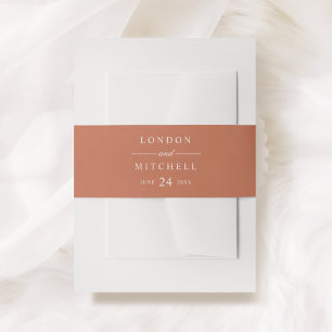 Bandeau De Faire-part Classic Elegant Terracotta Orange Mariage Monogram