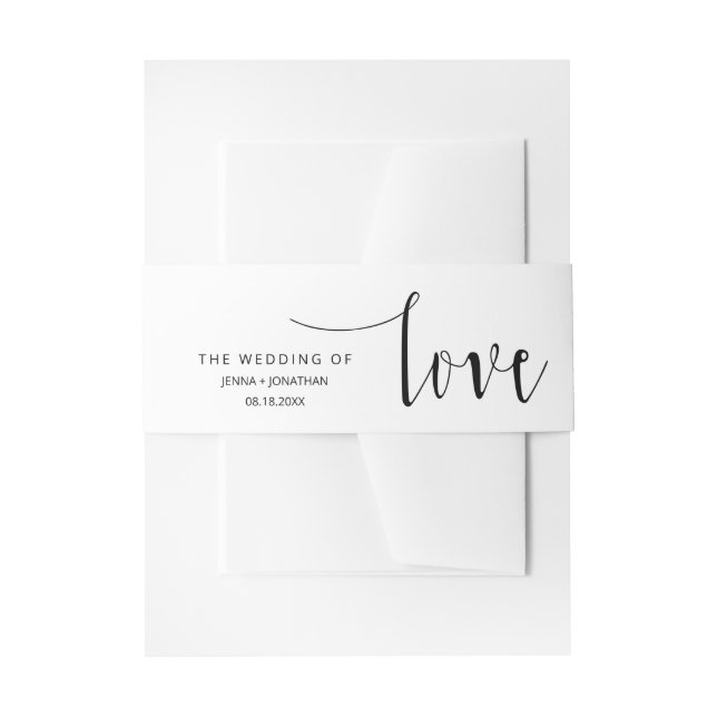 Bandeau De Faire-part Classic Moderne Minimal Calligraphie Mariage de sc (Devant example)